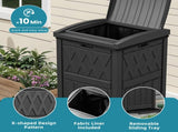 32 Gallon Outdoor Trash Can, Waterproof Resin Garbage Bin with Lid & Drip Tray for Porch Backyard 29856057
