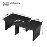 47.24*23.62 inch and 35.43*31.49 inch Rectangle Wood Detachable Coffee Table, Single L Shape W2317P233110