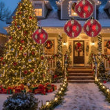 4PCS Set 4.7" Christmas Glass Ball Ornaments Holiday Decor for Xmas Tree Hanging Party Supplies FBA 30081146