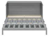 Full Size Murphy Bed with Large Drawers,Gray N708P336203E