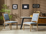 French Country Dining Chairs Elegant Cane Backrest & Upholstered Seats with Fluted Legs N767P263677D