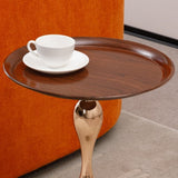 Mermaid Tail End Coffee Table Round Side Table, Modern Metal Pedestal Table, Minimalist Accent Table W2664P232833