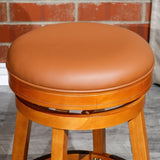 30" Bar Stool, Natural Finish, Saddle Leather Seat B04660651