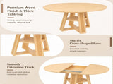 43.3"-59.05" Extendable Round Dining Table for 4-6, Round-to-Oval Kitchen Table with Removable W3867P538531