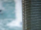 19.5x19.5x43.5" Large Concrete Cylinder Green & Brown Ribbed Water Fountain, Outdoor Bird Feeder / W2078125151