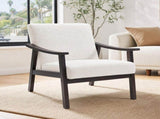 Medieval-inspired modern armchair with high back upholstered chair, solid wood legs, W2989P506961