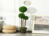 48 inch artificial UV resistant three ball tree plant, realistic PE leavesrattan, cement tank 71184543