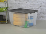 (2 pack)108 Quart Extra-Large Stackable Storage Bin, Clear Plastic Storage Container with Latch Lid, 97218604