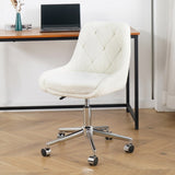 Modern teddy fleece fabric with chrome legs living room furniture dining chair, soft and W210127509