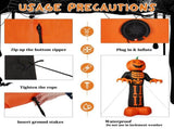 12ft Inflatable Halloween Decor with Skeleton Ribs, Pumpkin & Grim Reaper, 3 LED Lights 115 Count 23117795