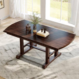 60"-78" Extendable Dining, Farmhouse Wooden Kitchen with Removable Leaf, Large Expanding N752P271802C
