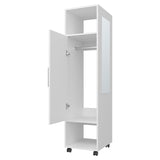 Summit Wardrobe in melamine with mirror,door and open storage B128P225195