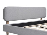 Diego Low Upholstered Platform Bed, Queen, Light Grey Polyester B2719P238661