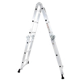 Practical 12-Step Joints Aluminum Folding Ladder Silver 63828258