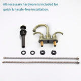 Bathroom Faucet 2-Handle Brushed Gold with 360 Degree Rotating Spout, Crescent Moon Style 4-inch T3177P277486