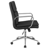 ZNTS Black and Chrome Upholstered Office Chair with Casters B062P145550