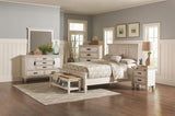 Antique White Bench B062P153591