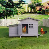 Outdoor Free-Range Wooden Chicken Coop with Asphalt Roof, Leak-Proof Pull-Out Tray, Secure Predator W773P332358