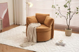 029-Teddy Fabric Swivel And Storage Chair With Back Cushion For Living Room,Khaki W527P166252