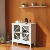 Kitchen cabinet with double glass doors W28228062