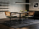 Dining Chairs Set of 2, Faux Leather Rattan Side Accent Chairs with Chrome Legs, Modern Mid Century W2105P540789