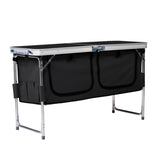 Outdoor Folding Camping Table with Storage Compartment, 4ft Portable Pinic Table with 3 Adjustable 31659243