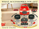 Red Mechanic Truck Engine Toy Set Kids Car Service Play Set for Playroom Indoor Game 14850458