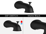 Classic High Pressure Single Handle 6 Function Rain shower Head with Handheld Shower with Tup Spout W121946591