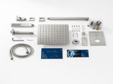 Male NPT Folding Bathtub Shower Faucet, Rain Shower Head System with Bath Tub Faucet Set and 14609428