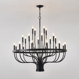 24-Light Black Chandelier Industrial Iron Candle Chandelier Modern Suspended Farmhouse Chandeliers W1592P263600