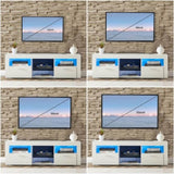White morden TV Stand with LED Lights,high glossy front TV Cabinet,can be assembled in Lounge Room, 15515530