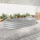 Raised Garden Bed Outdoor, Oval Large Metal Raised Planter Bed for for Plants, Vegetables, and W840101952