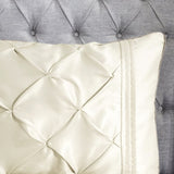 7 Piece Tufted Comforter Set Ivory Cal King B03596992