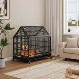 48 Inch Heavy Duty Dog Crate Wheels, Folding Metal Big Dog Cage for Large and Medium Dogs, Cage W347P295281
