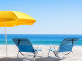 56*60*63cm Load-Bearing 100kg Blue Oxford Cloth White Iron Frame Beach Chair 70107311