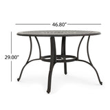 ZNTS Outdoor Cast Aluminum Circular Dining Table, Bronze 59159.00