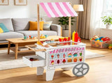 Ice Cream Cart for Kids, 20 PCS Pretend Play Ice Cream Shop Set with Ice Cream Cones, Popsicles, 80820520