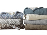 1 PCS 50x60" Soft Heated Throw Blue Geo B035P319634