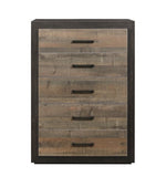 ZNTS Contemporary Two-Tone Finish 1pc Chest of Drawers Faux-Wood Veneer Bedroom Furniture B01146481