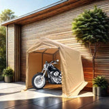 7x8 ft Outdoor Portable Gazebo Storage Shelter Shed with 2 Roll up Zipper Doors & Vents Carport for W2373P186908