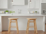 2-Pack 24" Backless Wood Counter Stools, Natural Finish 25436932
