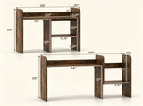 Expandable Desktop Bookshelf Organizer, 26"-38" Adjustable Length Countertop Storage Hutch with 10314165