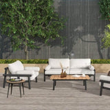Zara 39.5" Dowel Frame Bolster Patio Deep Seating Armchair, Wheat Beige Axroma Olefin B2719P245978