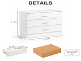 3-Drawer P2 Particleboard Bedside Table with Melamine Finish Drawer Cabinet Lockers 90528915