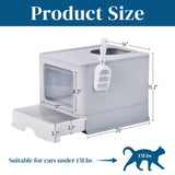 ZNTS Large Enclosed Cat Litter Box with Lid Cover, Detachable Cat Toilet with Litter Scoop & Slide Out 04861288