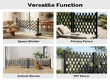 Set of 2 Retractable Cedar Wood Fences Flat-Bottom Style Black 64850953