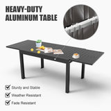 ZNTS Aluminum Patio Extendable Dining Table 35"- 71", Adjustable Indoor Outdoor Patio Dining Table with W1859P170152