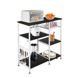 ZNTS 35.5" Kitchen Baker's Rack Utility Storage Shelf Microwave Stand 3-Tier 3-Tier Table For Spice Rack 41555443