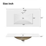 36" Gray Modern Bathroom Vanity with Ceramic Sink, Soft Close Doors, 4 Drawers for Storage, Elegant N729P253935E