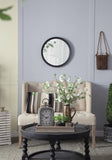 D20x1.5"Transitional Decor Style Mango Wood Wall Mirror Wall Decor with Frame of Solid Mango Wood W2078130546